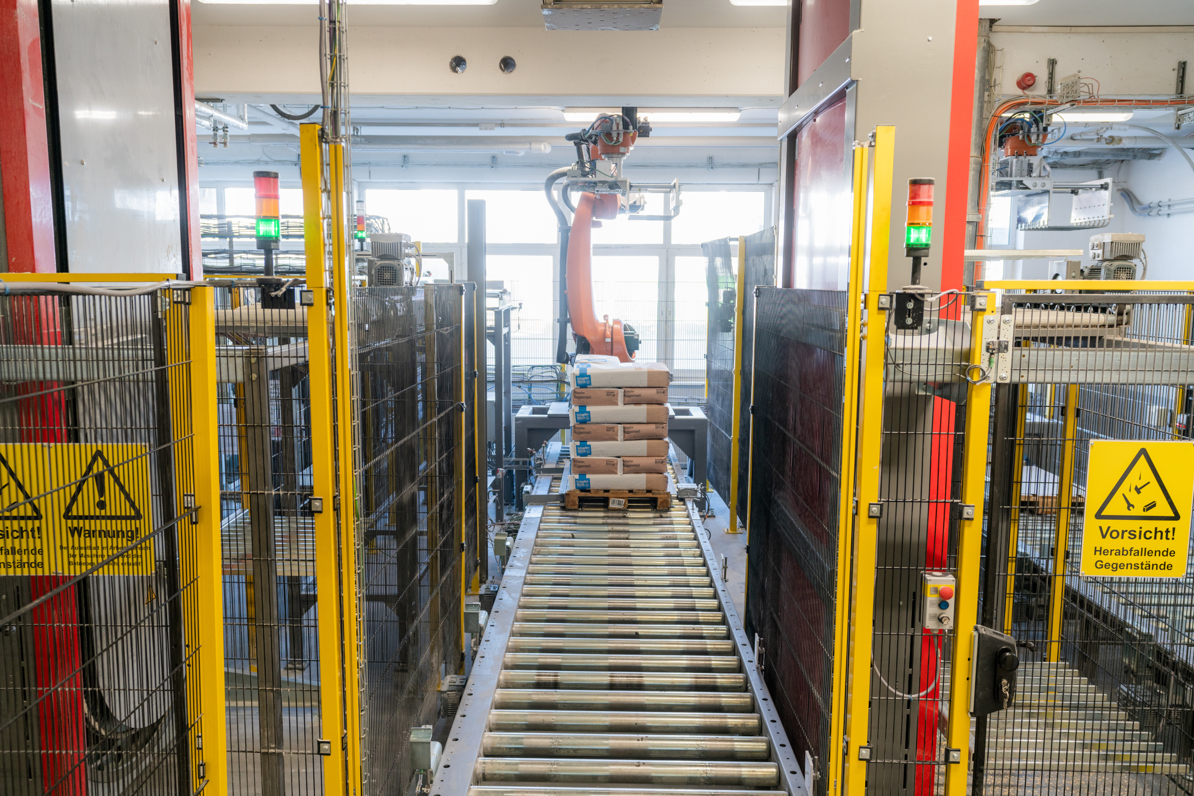 Palettieranlage für Mehlsäcke 6 Palettieranlage von de Man