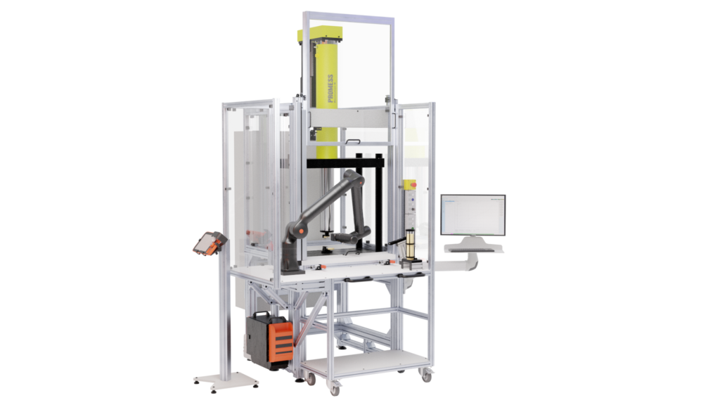 Teilautomatisierte Einzelarbeitsplätze mit Roboter 1 Montagearbeitsplatz teilautomatisiert freigestellt