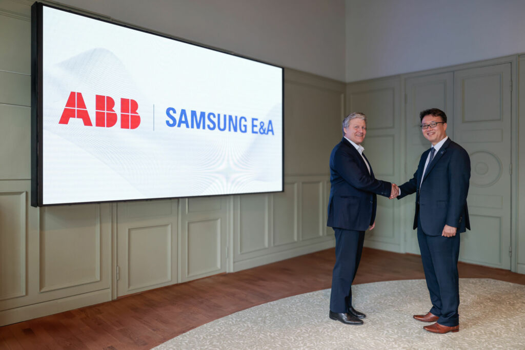 Zusammenarbeit für automatisierte Baufabriken 1 240618 PM ABB Robotics Samsung EA