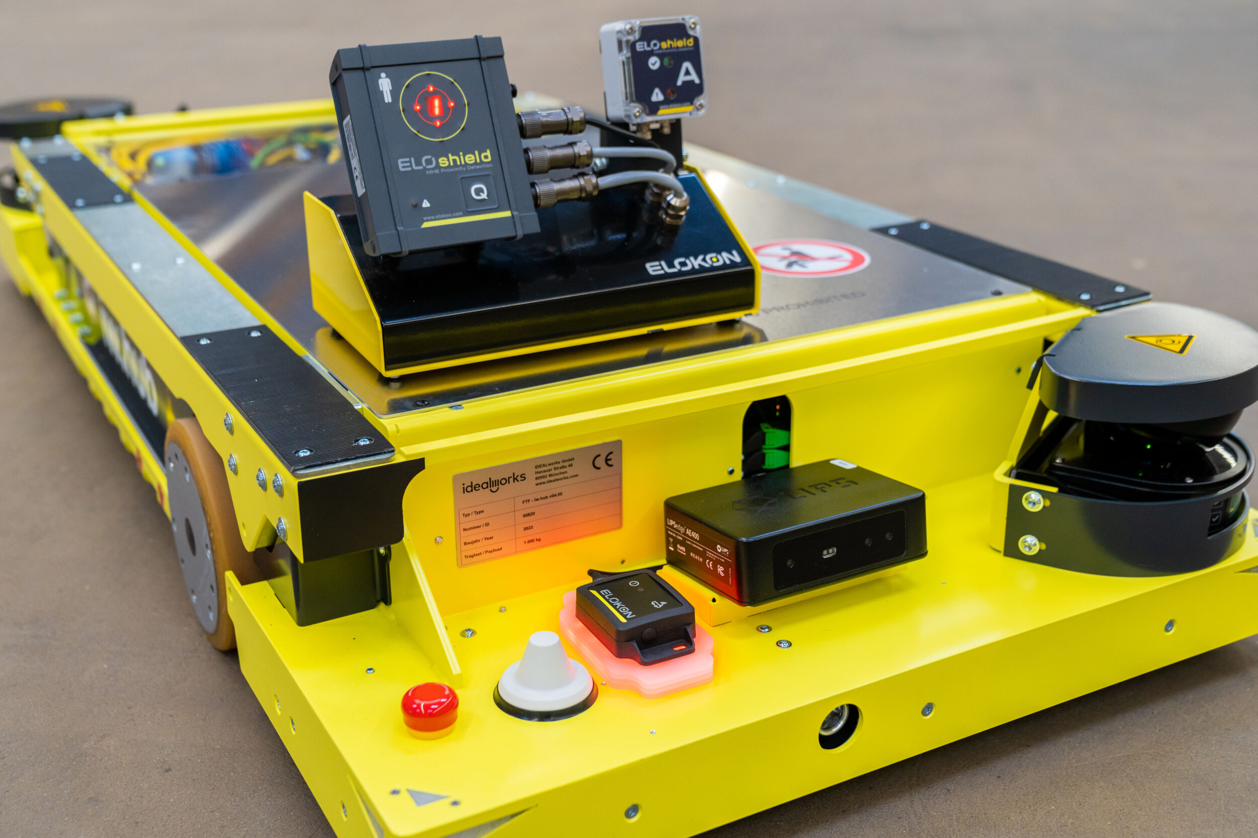 Das AGV-Modul für das Eloshield-System von Elokon sorgt für den Kollisionsschutz in Mischflotten.