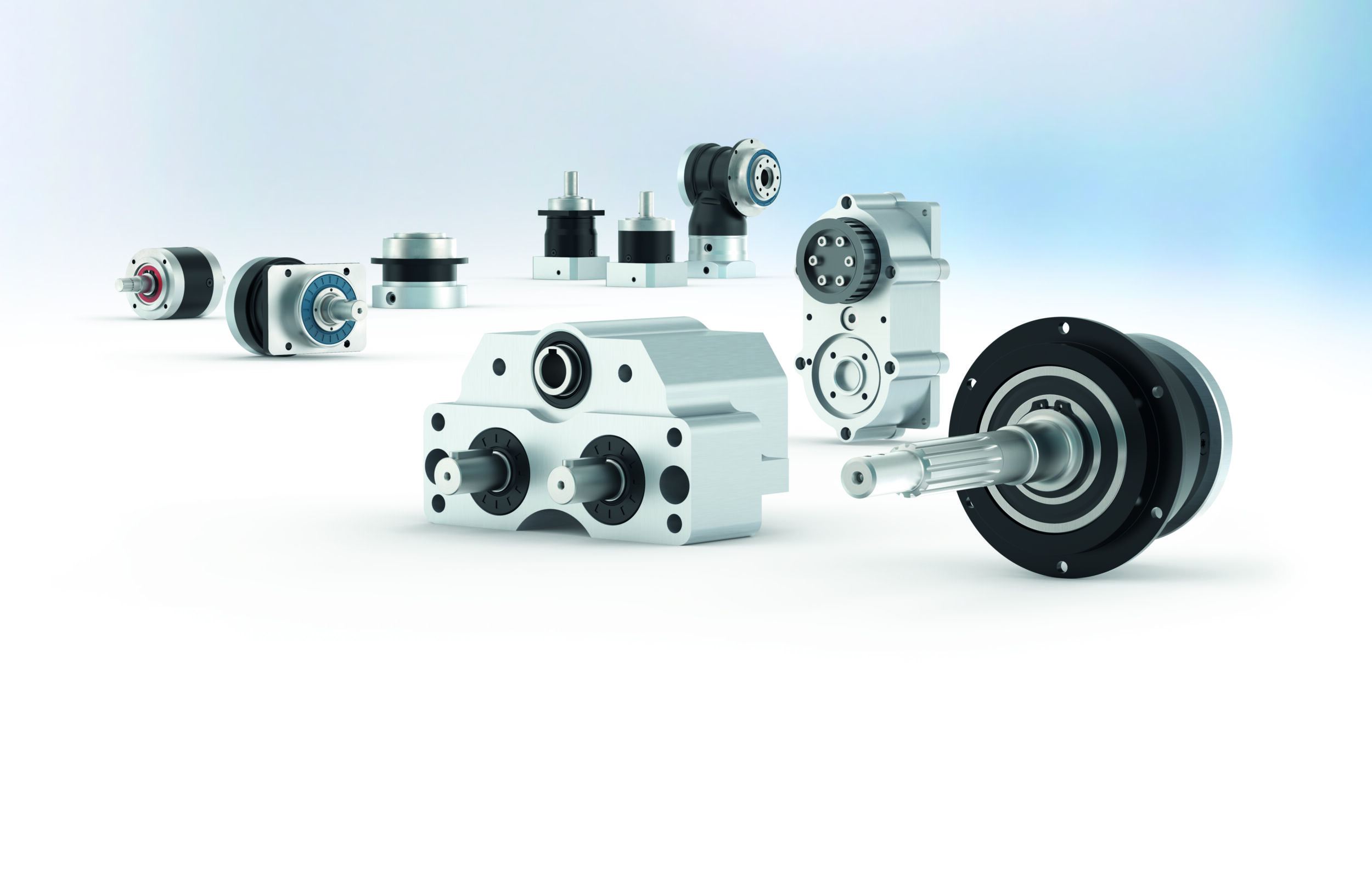 Sondergetriebe (im Vordergrund) kommen zum Einsatz, wo Standard- oder modifizierte Standardgetriebe an Grenzen stoßen.