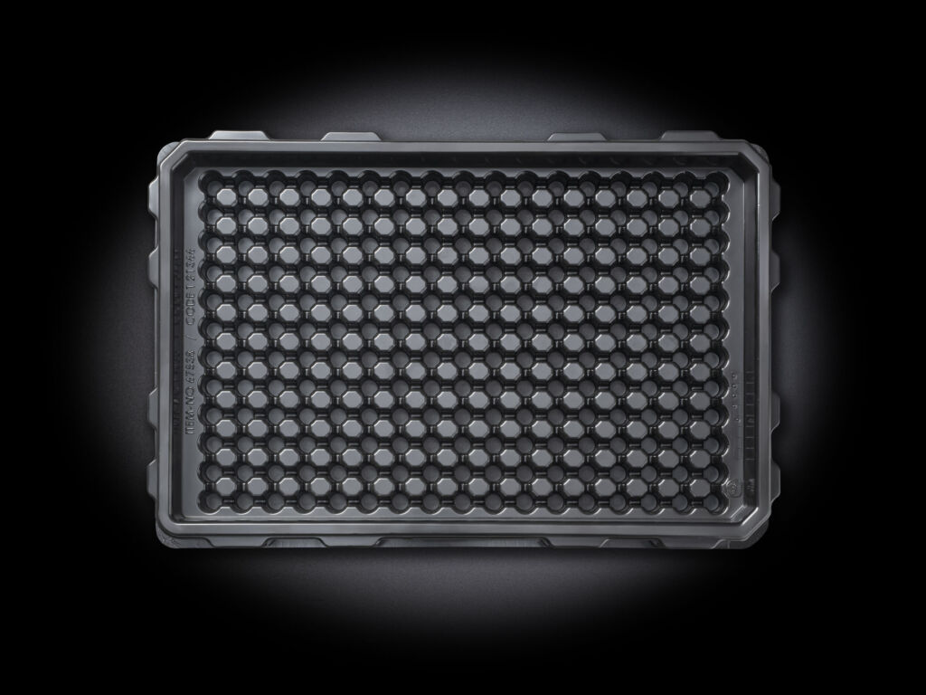 Puzzlestück der Automatisierung 1 Schwarzes Automatisierungs-Tray mit runden Nestern