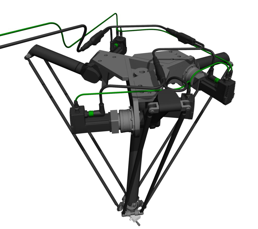 Mit Vario-X einfach und schnell zum Delta-Roboter 2 Mit dem digitalen Zwilling lässt sich die Software virtuell und risikofrei testen und anpassen.