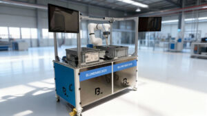 KI-gesteuerte Roboterzelle für flexible Teileentnahme 76 B.AI Bin Picking Roboterzelle