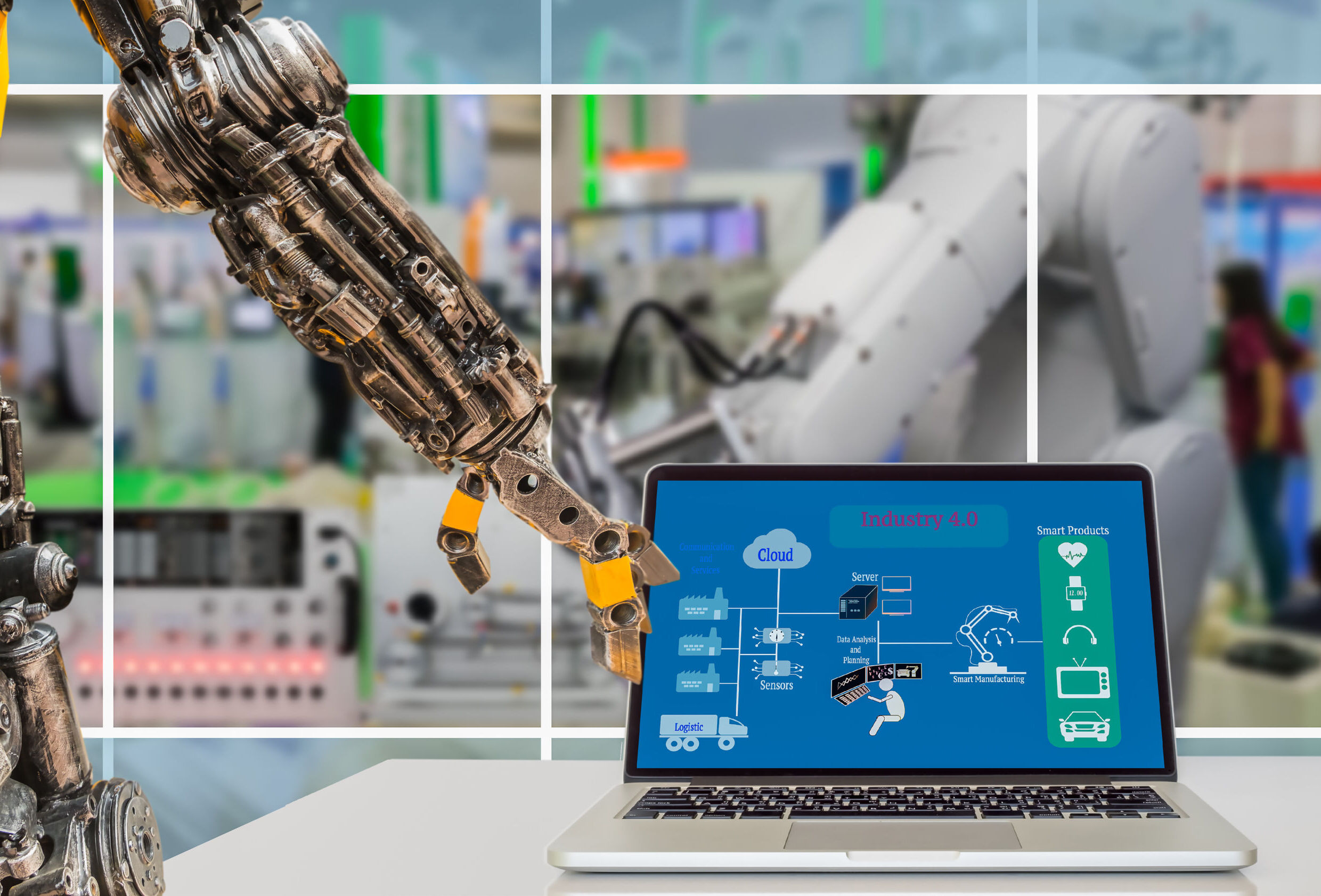 Was der Robotik-Boom für die Mess- und Prüftechnik bedeutet 6 Cyber Physical production or Industry 4.0 benefit concept. Rob e1782888131496