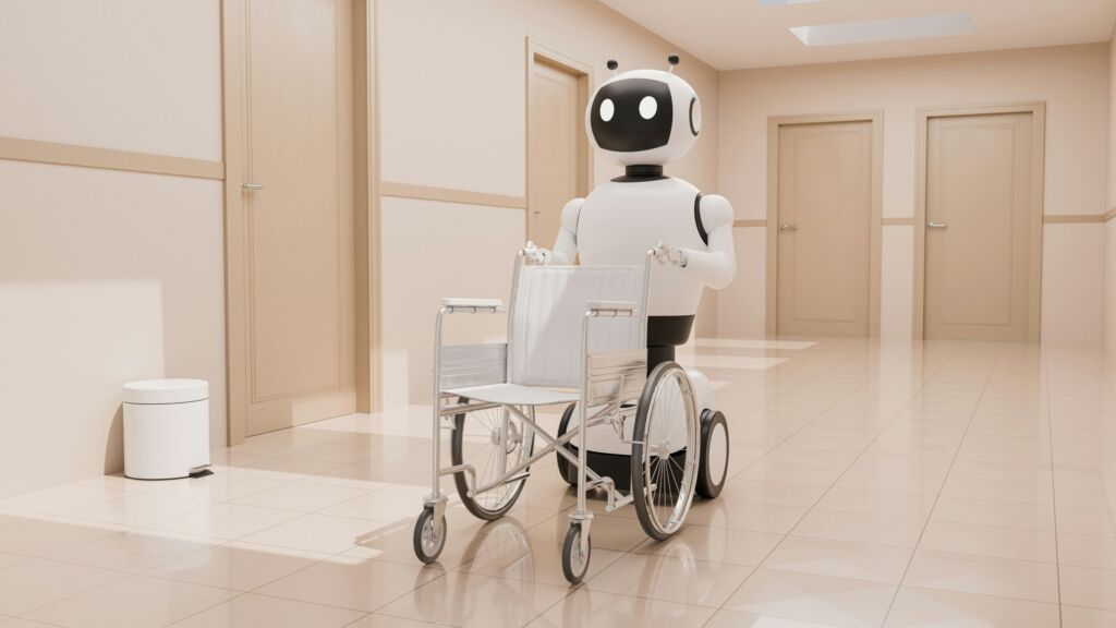 Ein Roboter mit Körper, wie in dieser Zukunftsvision, ist in der Pflege häufig gar nicht nötig. Pflegekräfte erhoffen sich vielmehr Unterstützung bei der Dokumentation.
