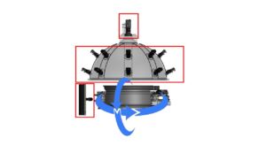 Systemlösung mit Gigapixel-Multi-Kamera 4 Die Felgen werden vom Greifermodul mit hoher Präzision in Forder- und Rückseite positioniert und durch Rotation bis 360° gedreht.
