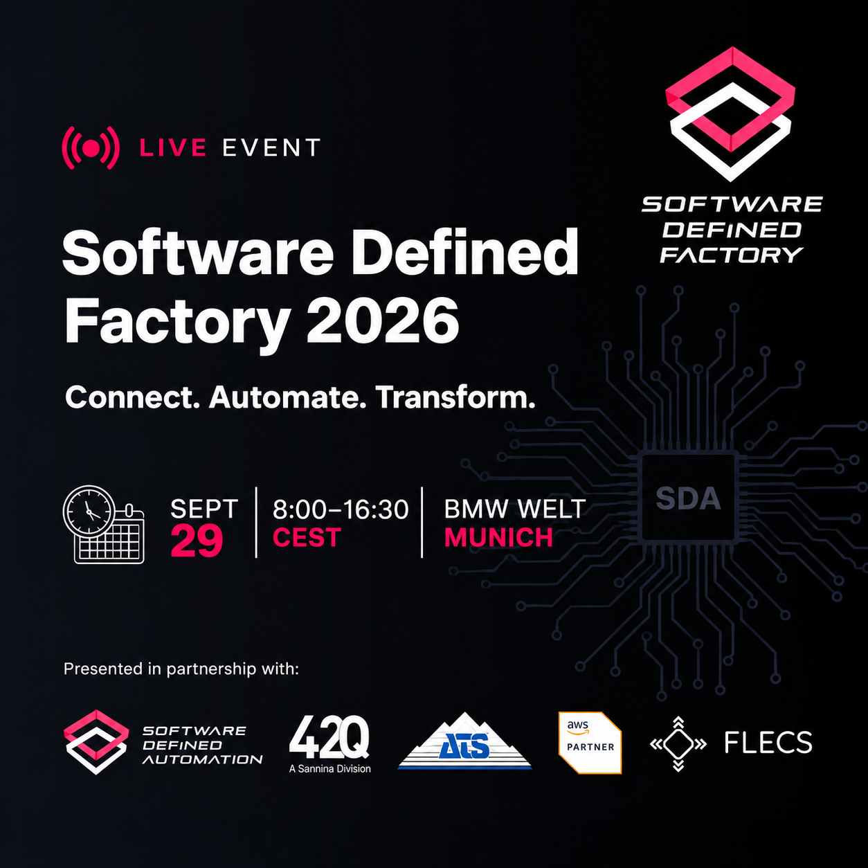 Software Defined Factory 2026 15 SDA Event quadratisch