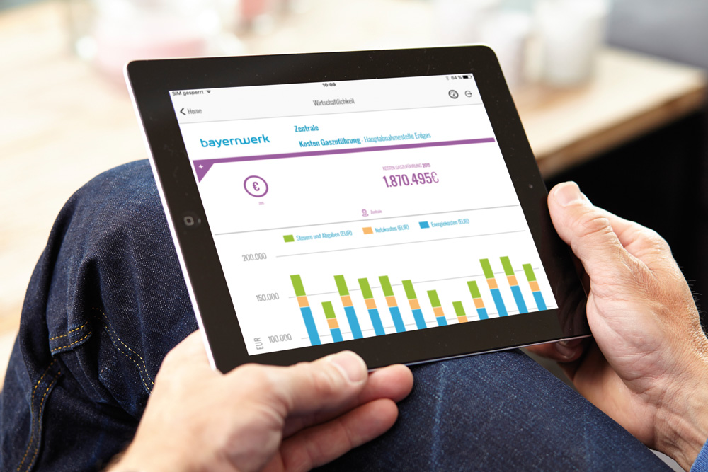 Kraftwerksdaten auf dem Tablet