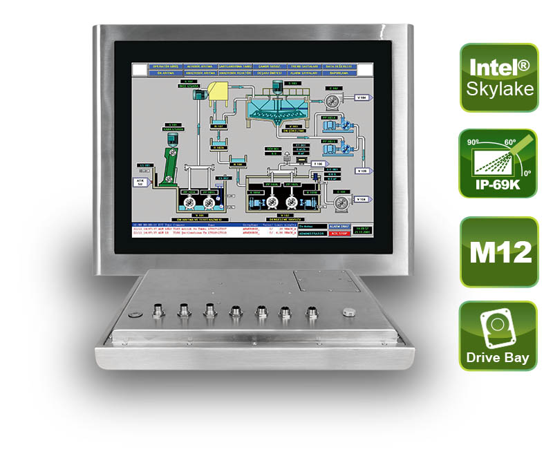 Edelstahl Panel-PC mit IP69K-Schutz
