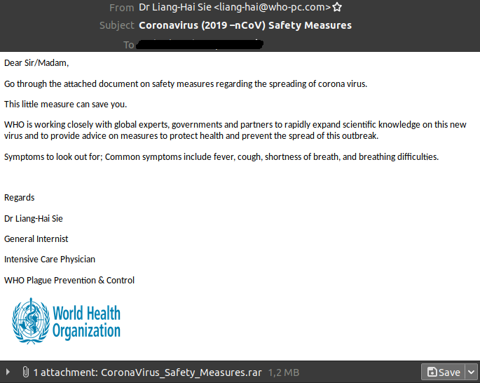 Coronavirus auch per E-Mail gefährlich