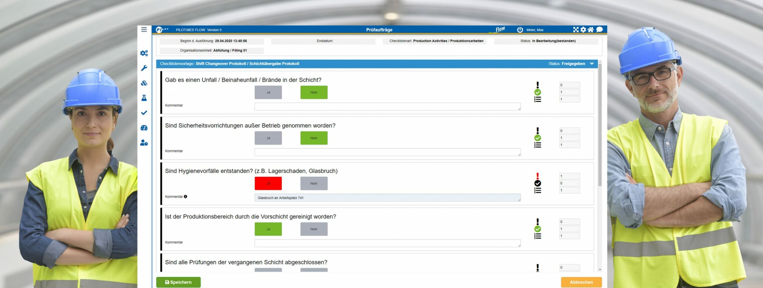 Schichtübergabe ohne persönlichen Kontakt 2 Schichtübergabe ohne persönlichen Kontakt