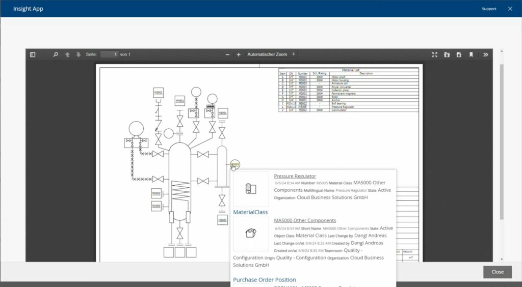 Künstliche Intelligenz im DMS/QMS-System Approve 2 Mit der Interactive Exploded View schnell in Datenbanken navigieren.