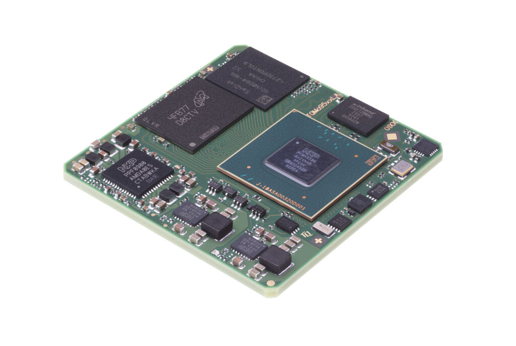 Embedded-Module für
anspruchsvolle HMI 1 Schräge Ansicht der Platine von TQ.