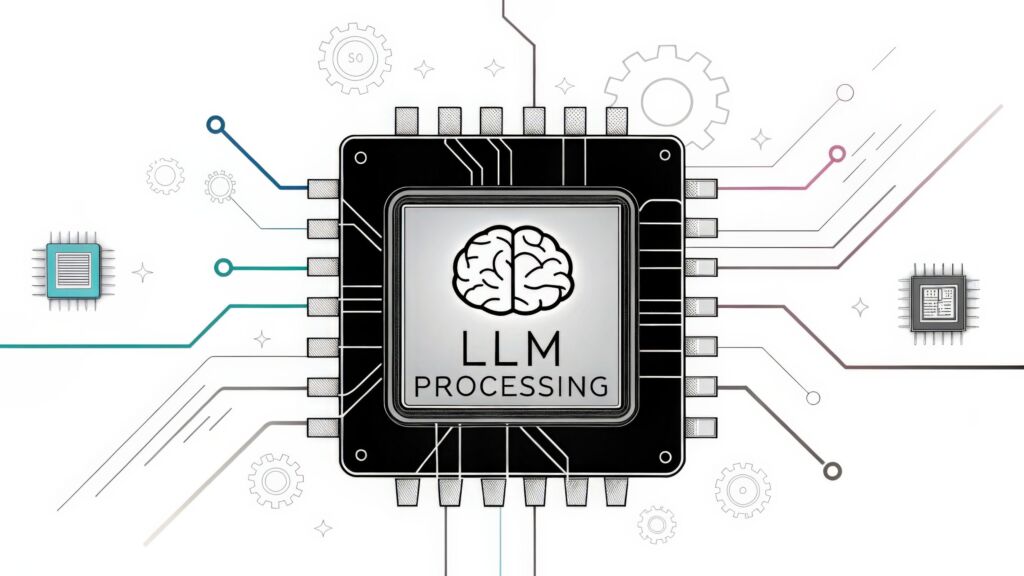 Nutanix erweitert KI-Plattform 1 A visual representation of LLM processing with a brain and circuit elements