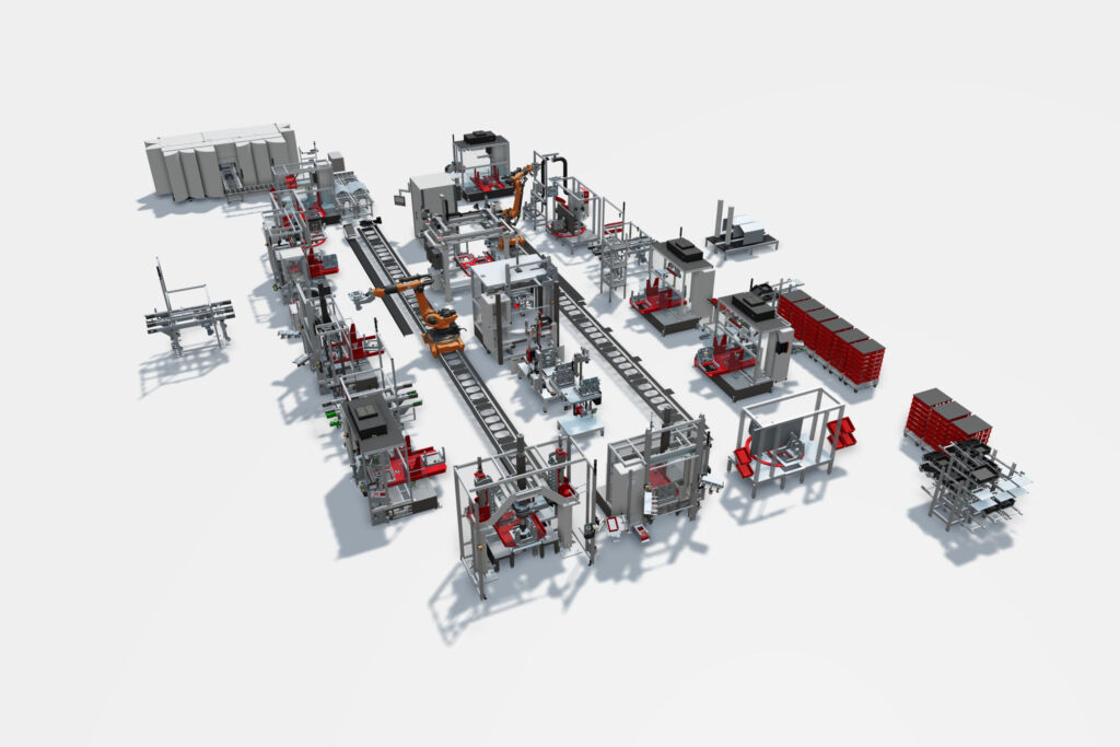 Mehr PS für den Sondermaschinenbau 1 Virtuelle Inbetriebnahme bei Schaeffler Special Machinery - hier der digitale Zwilling einer Anlage zur Fertigung elektrischer Antriebsachsen