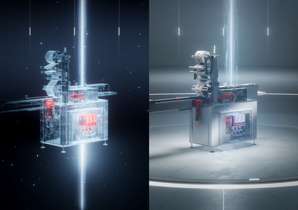 Digitale Zwillinge im Planungsprozess von Maschinen 1 Ein digitaler Zwilling (li.) ermöglicht es, die SPS-Automatisierungslogik vor dem Einsatz zu testen, zu verfeinern und zu validieren. So lassen sich in einer frühen Phase des Planungsprozesses Fehler vermeiden und die Projektlaufzeit reduzieren.