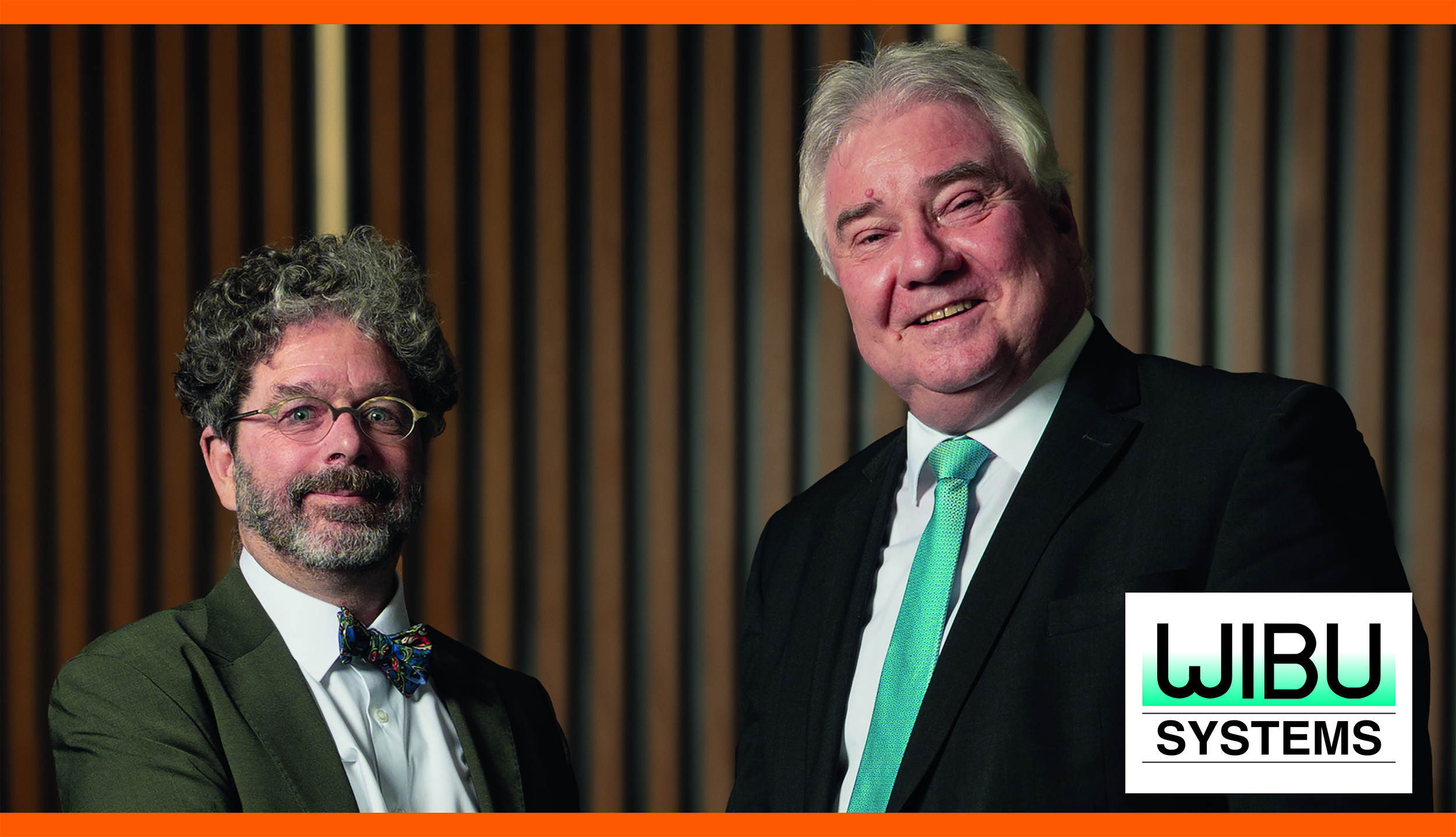 Jörn Müller-Quade (l.) und Oliver Winzenried, Vorstand und Gründer von Wibu-Systems.