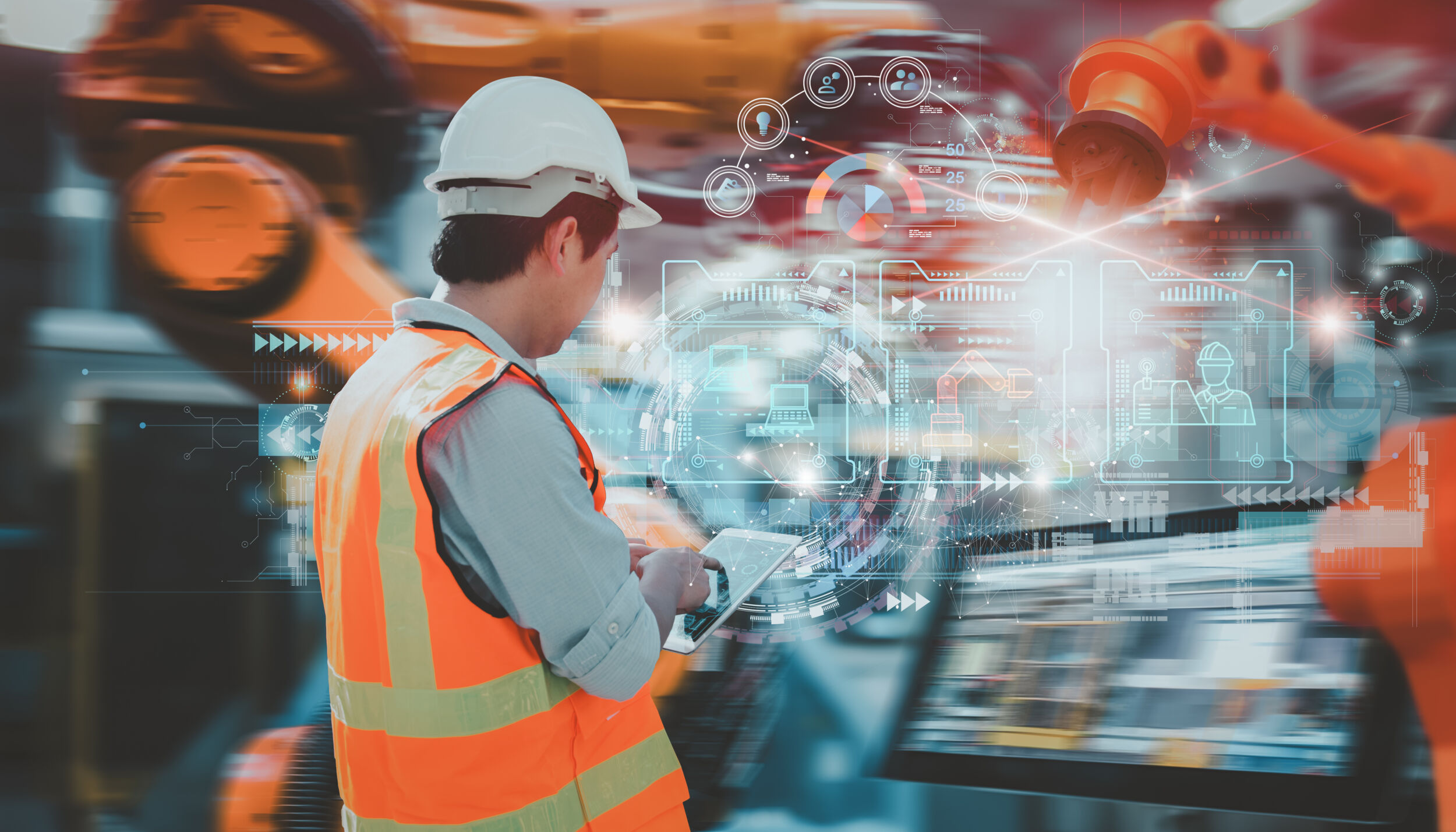 Rockwell-Report nennt MES-Skalierung als Herausforderung für Hersteller 14 Industry engineer in factoryusing smart tablet glass devicecon