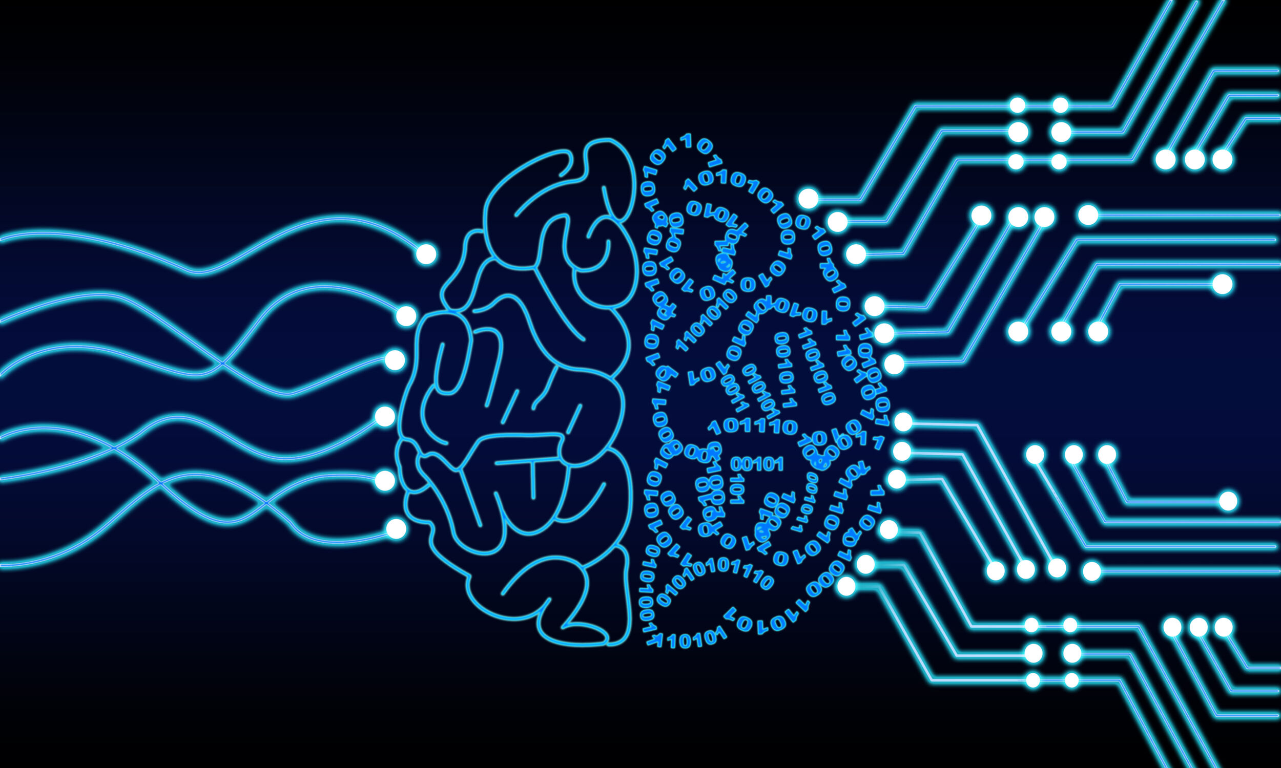 Artificial Intelligence Human Brain Processor Circuit. Cyberneti