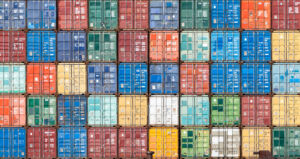 Container im Hafen von Antwerpen Belgien