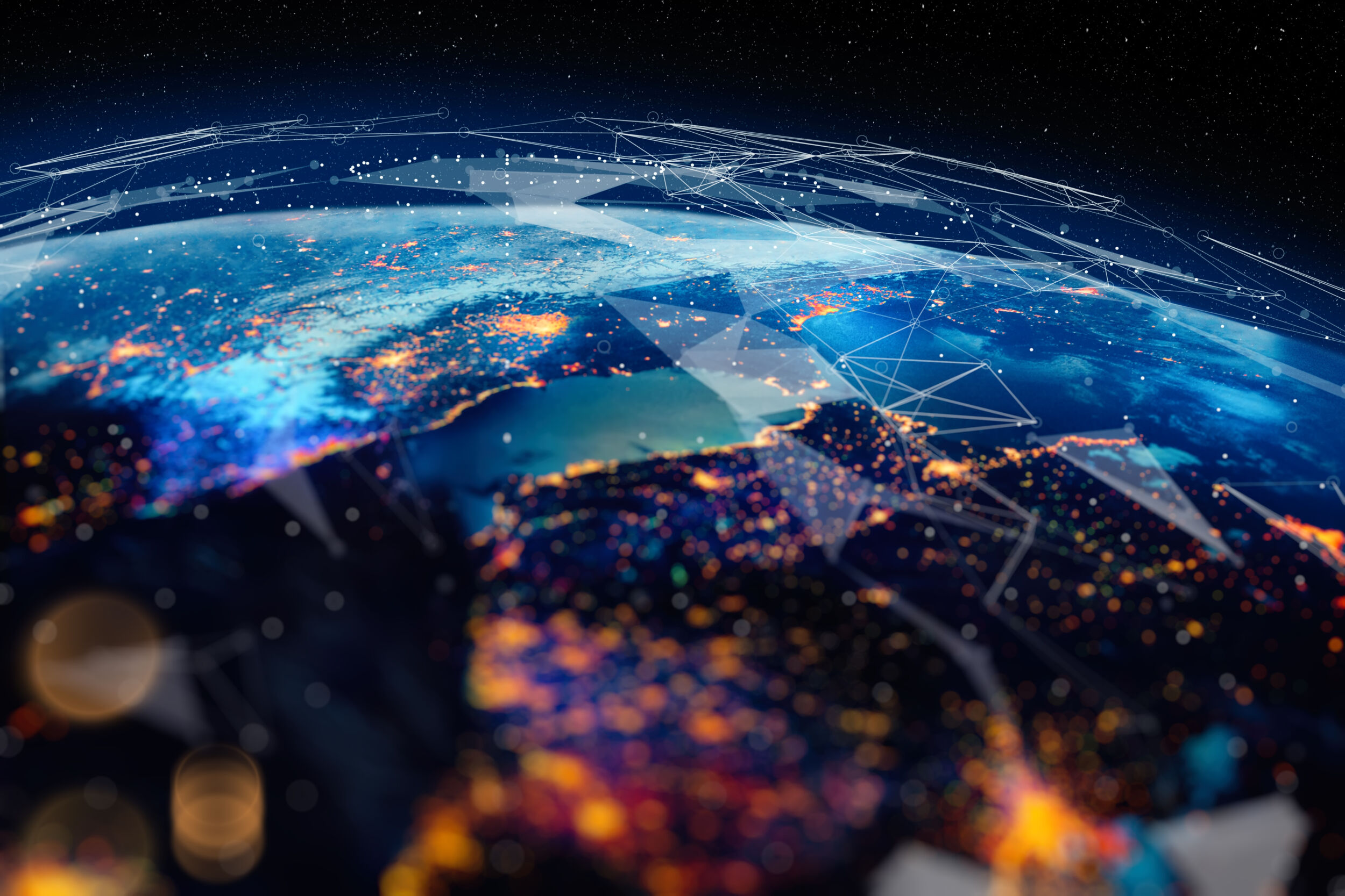 Communication technology for internet business. Global world net