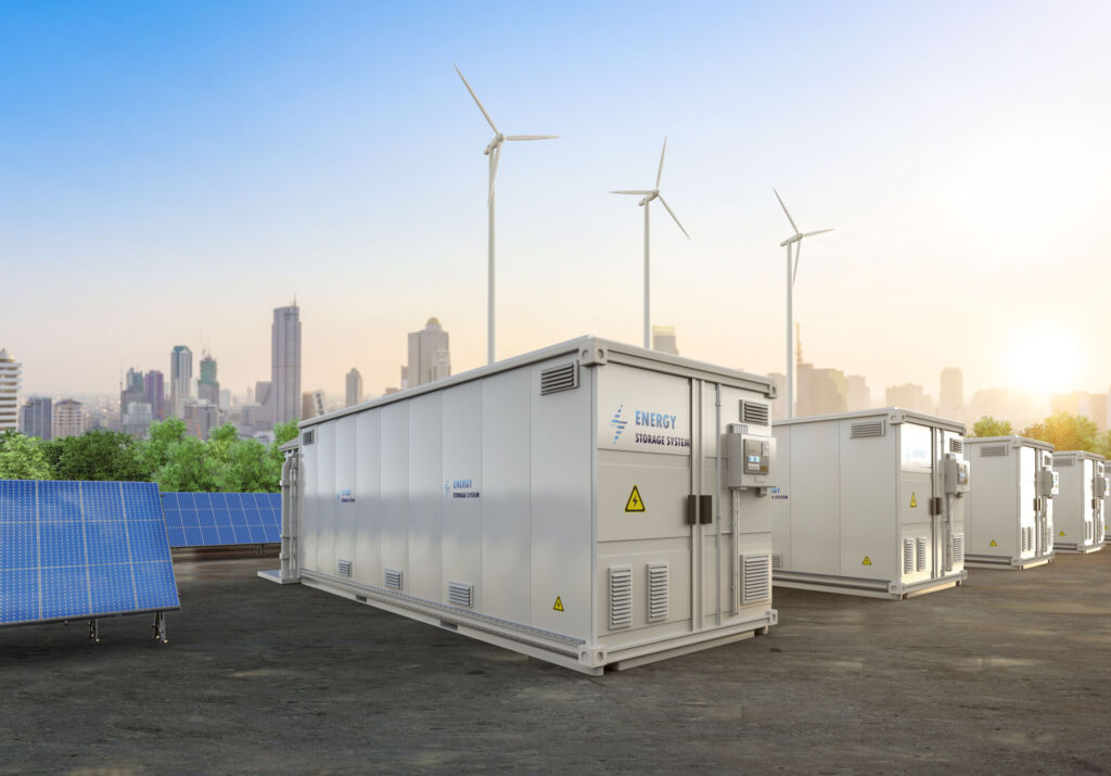 Analyse-Tool für Energiespeicher 1 Amount of energy storage systems or battery container units with solar and turbine farm