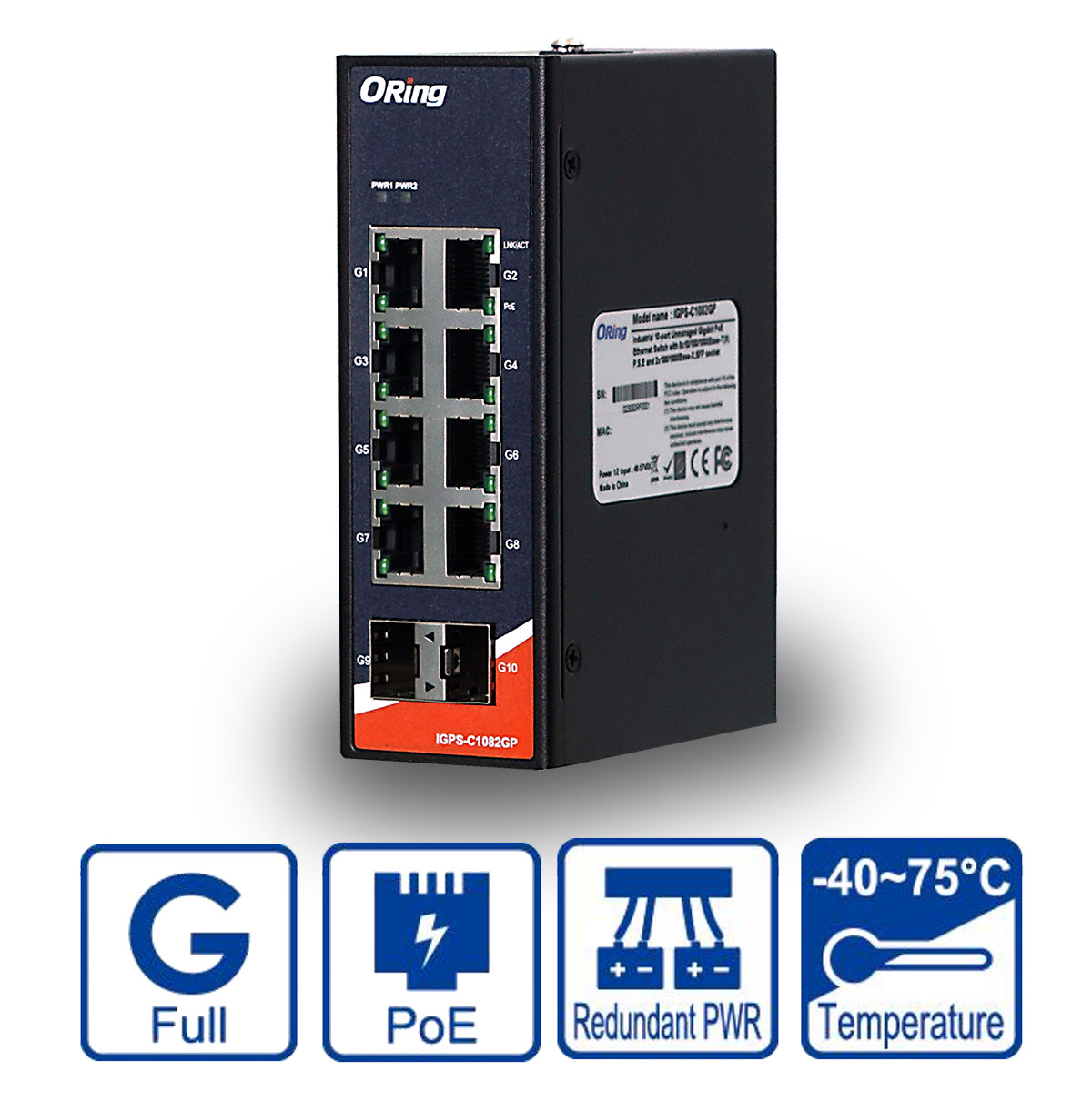 Unmanaged-PoE-Switch für den industriellen Einsatz