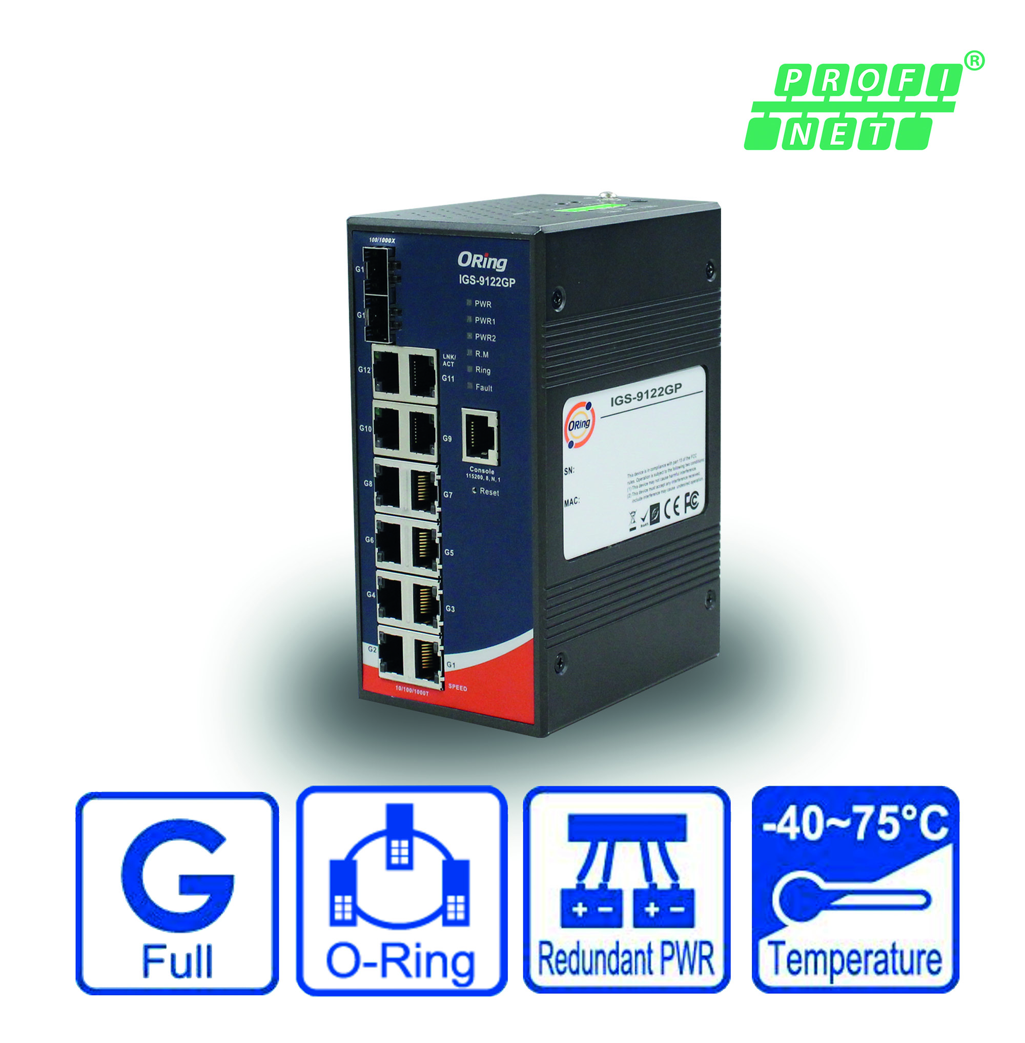 Managed Ethernet Switch mit 14 Ports 9 Managed Ethernet
Switch mit 14 Ports