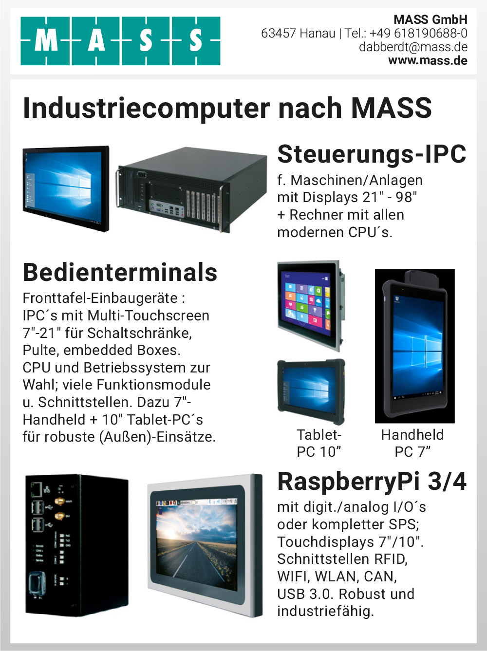Produktübersicht – MASS GmbH