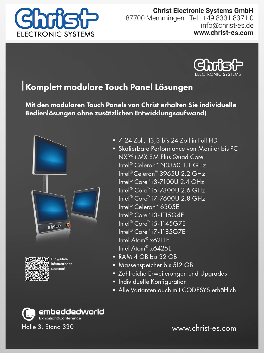 Produktübersicht – Christ Electronic Systems GmbH