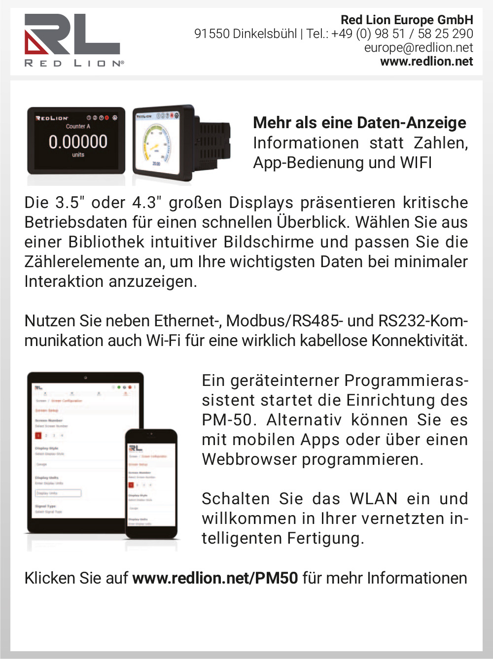 Produktübersicht - Red Lion Europe GmbH 6 Produktübersicht – Red Lion Europe GmbH