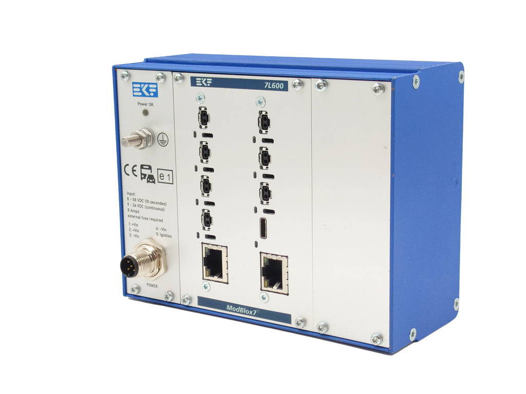 Modularer SPE-Switch mit hoher Leistung 1 Der robuste SPE-Switch 7L600 eignet sich als multifunktionales Gateway in IIoT- oder Retrofit-Anwendungen.