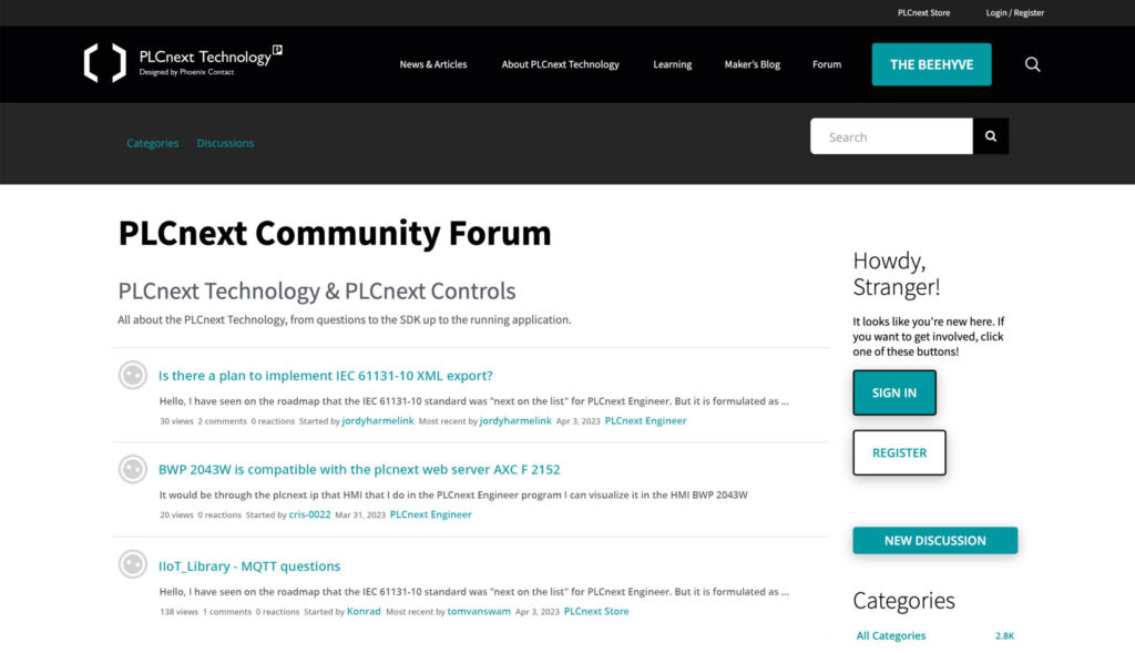 Mit Schwarmintelligenz die Zukunft beflügeln 2 Die PLCnext Community ermöglicht den Austausch von
Anwendern und Entwicklern zu fachspezifischen Themen sowie das Teilen von Erkenntnissen und Erfahrungen.