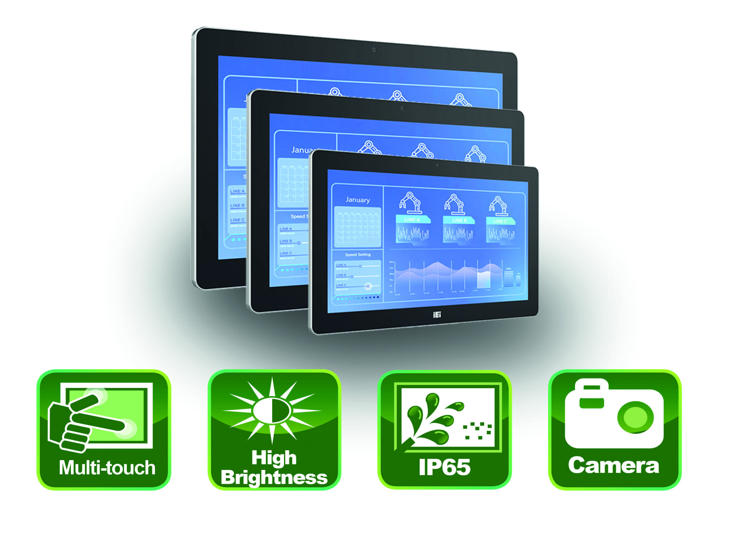 Monitorserie mit Flat-Bezel-Front-Design