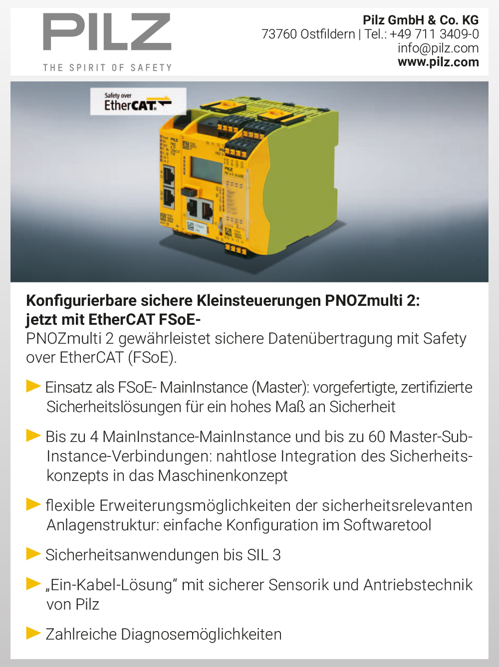 Produktübersicht - Pilz GmbH & Co. KG 4 Produktübersicht – Pilz GmbH & Co. KG