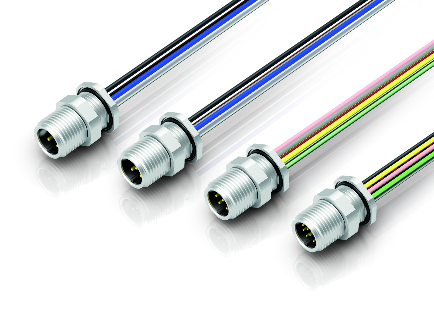 Flanschstecker mit montierten Litzen