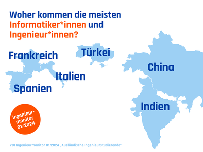 Aus diesen Ländern kommen die meisten Informatiker und Ingenieure nach Deutschland.
