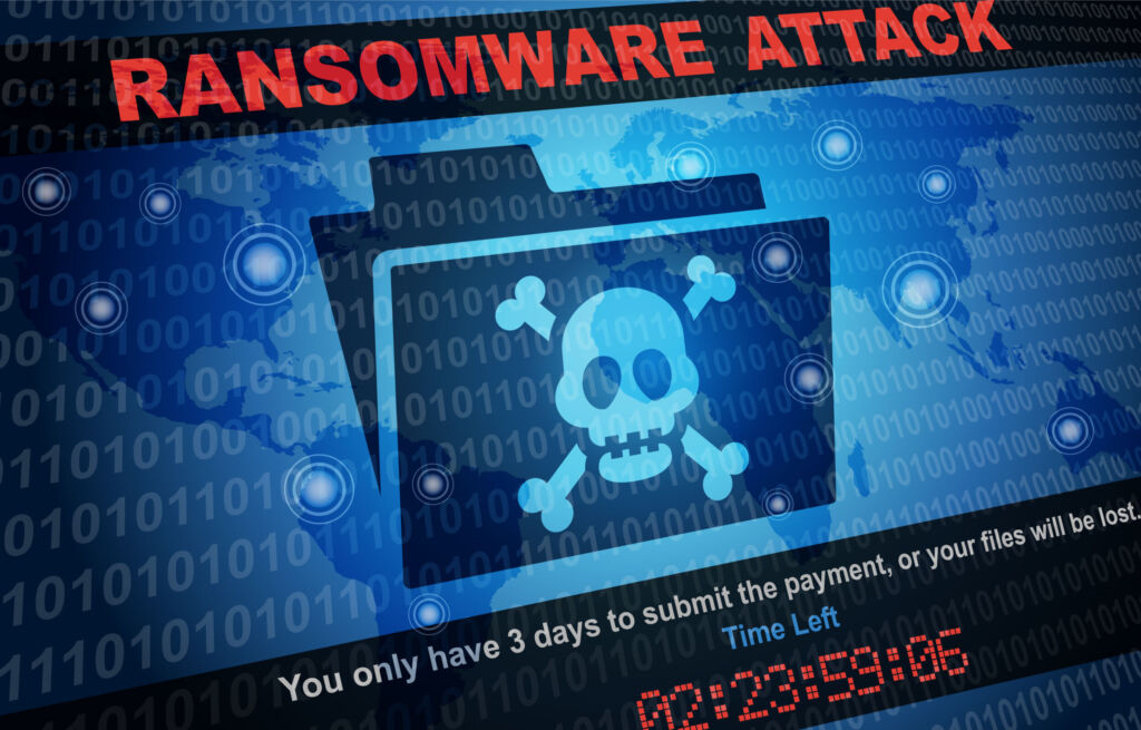 In fünf Phasen gegen Hacker 1 Ransomware Attack Malware Hacker Around The World Background