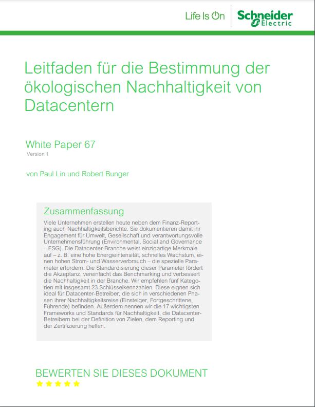 Whitepaper: Nachhaltigkeitskennzahlen im Rechenzentrum 8 Whitepaper: Nachhaltigkeitskennzahlen
im Rechenzentrum