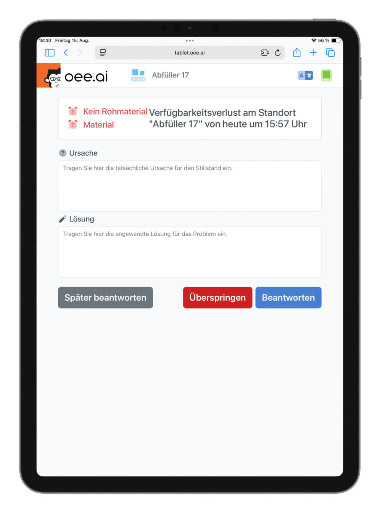 Mit generativer KI Produktivitätsverlusten auf der Spur 1 Die Problemeingabe erfolgt beispielsweise über ein mobiles Gerät.