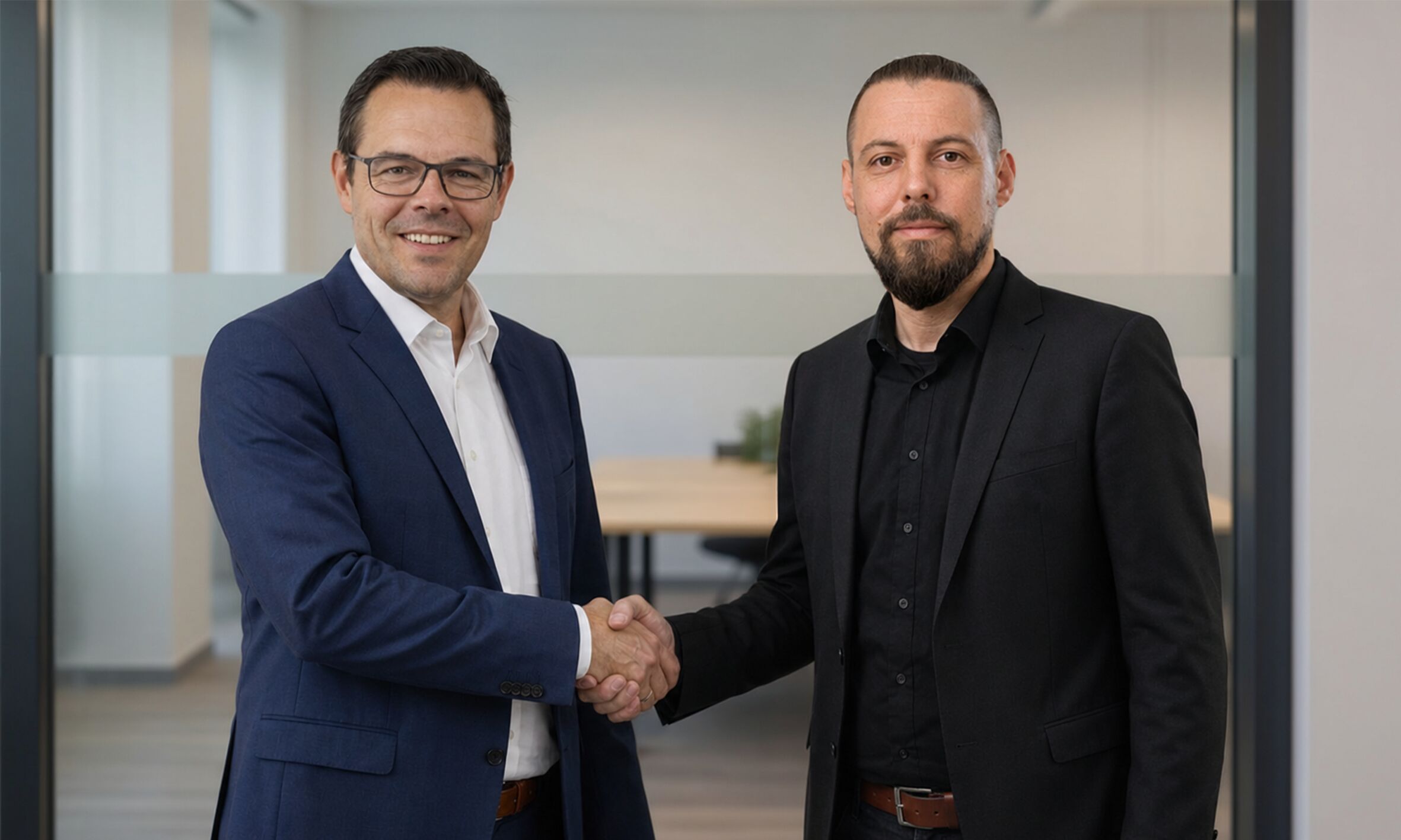 Solid System Team tritt Industrial Business Ecosystem von Formways bei 15 Solid System Team tritt dem Industrial Business Ecosystem von Formways bei - Andreas Hahn (l.), CEO von Formways, und Torsten Hartinger (r.), Geschäftsführer bei SST, besiegeln die Partnerschaft mit Handschlag.