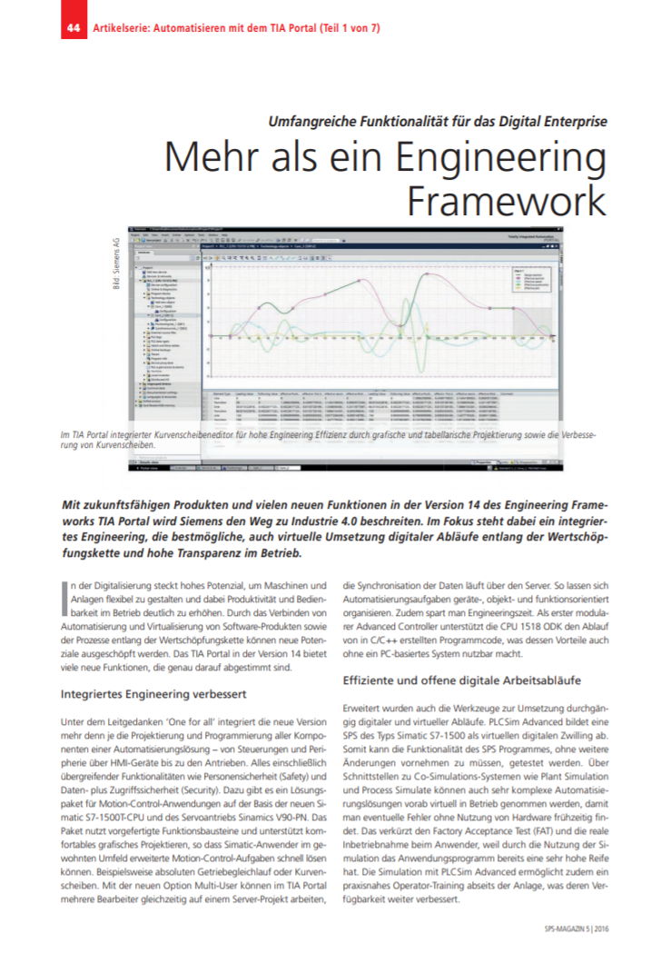 sps schwerpunkt engineering framework