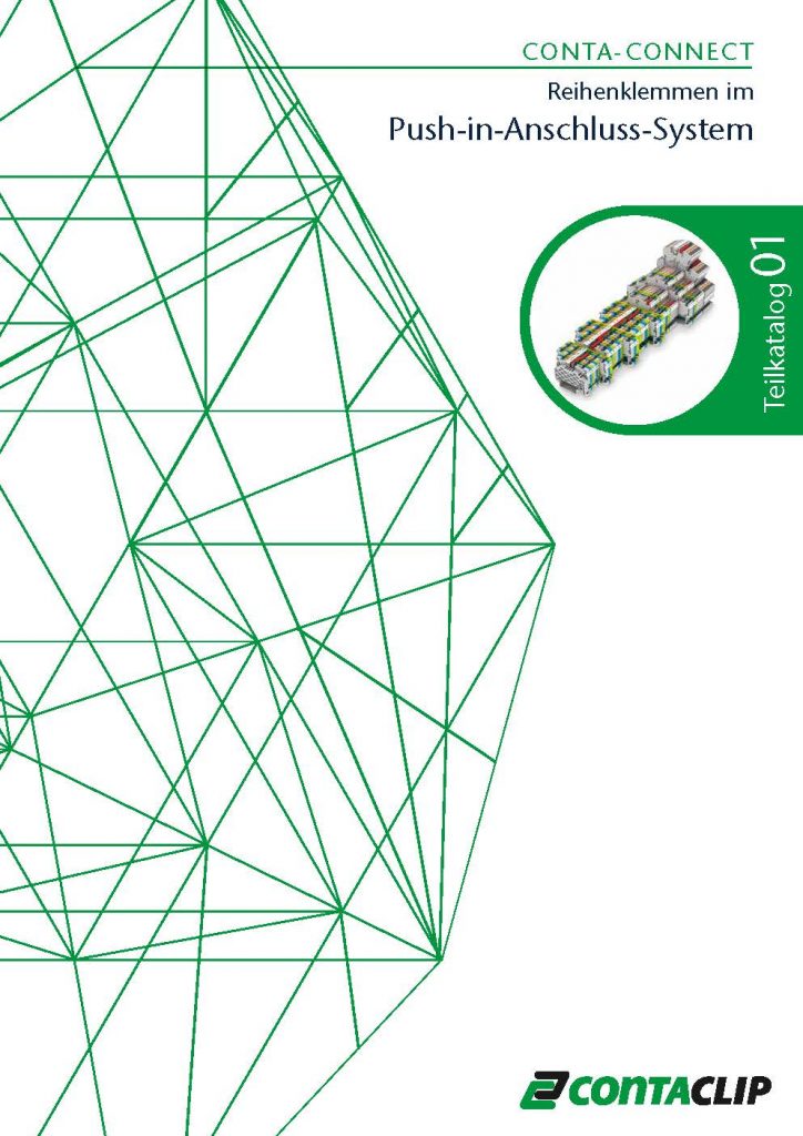 Neuer Katalog für Push-in-Reihenklemmen 1 01 Kat CONTA CONNECT Push in DE Seite 001