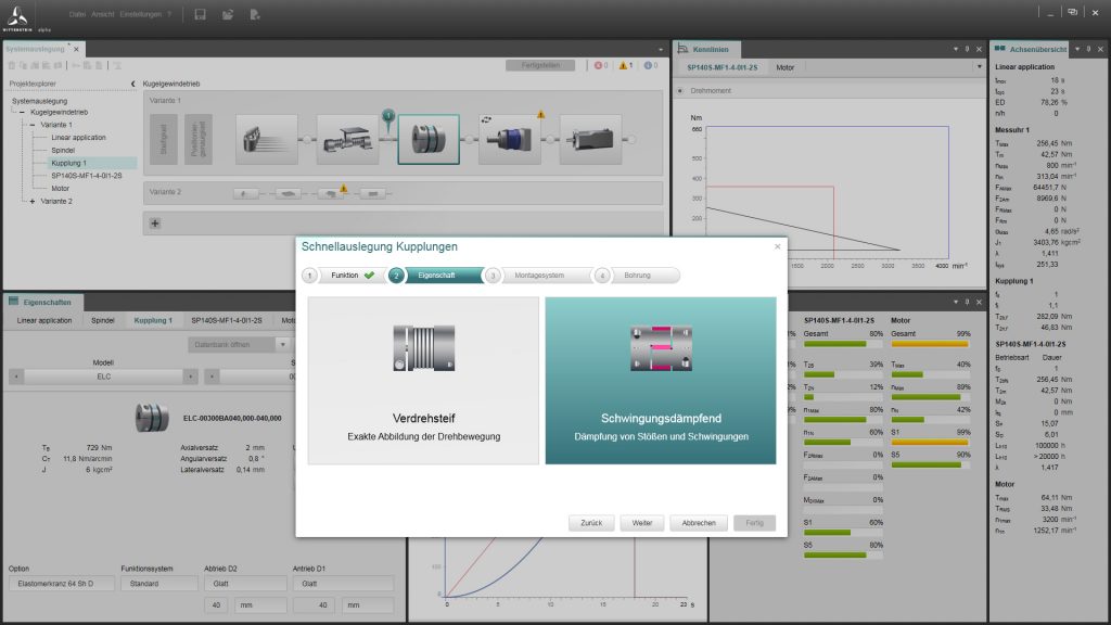 Antriebsauslegung mit Kupplung und System 2 Hilfreich bei der Auswahl der idealen Kupplungslösung ist ein bedienfreundliches Schnellauslegungstool von Cymex 5 2.2.