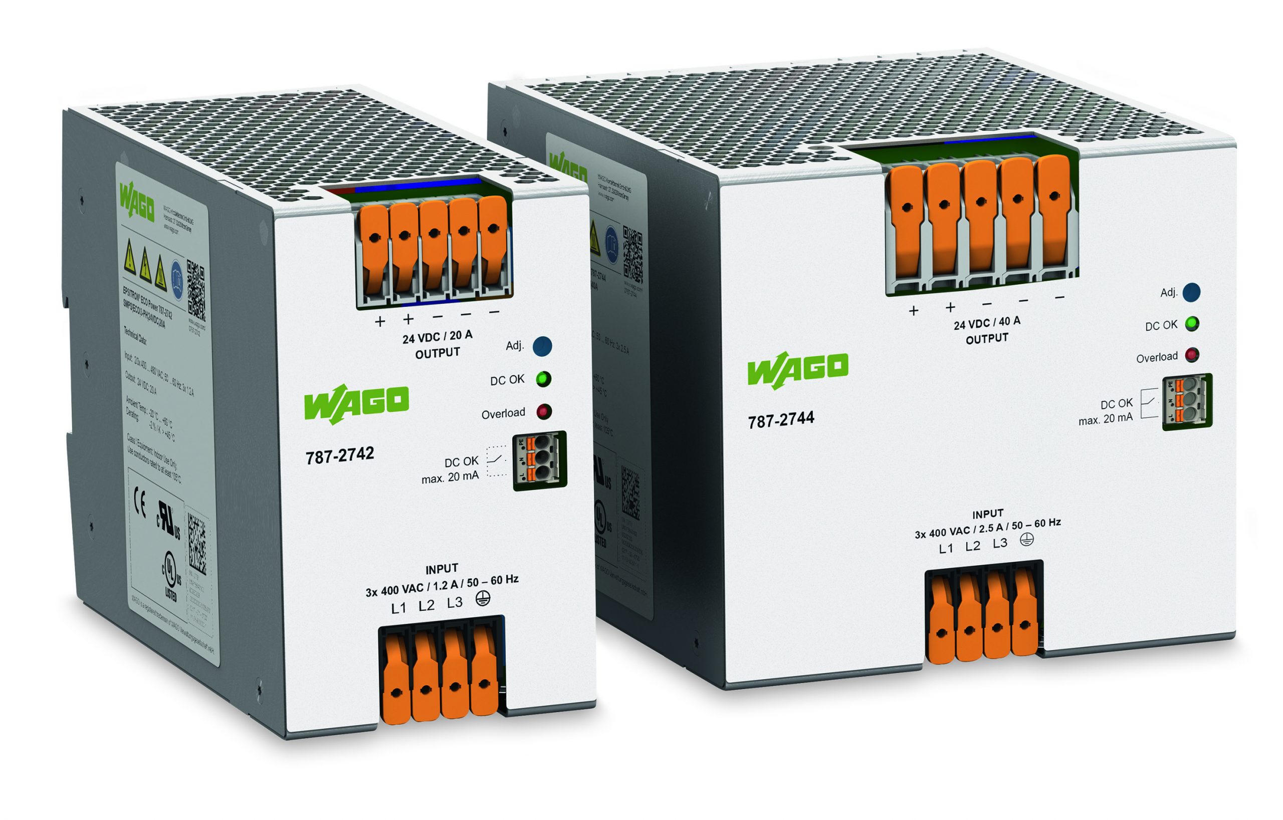 Stromversorgungen mit Push-in- und Hebelanschlusstechnik