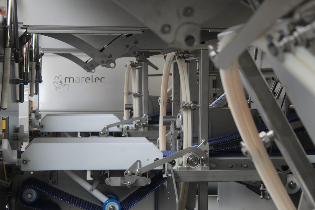 Performance fürs Portionieren 3 Die Sicherheitslösung besteht u.a. aus einer Schutzabdeckung mit codiertem Sicherheitsschaltern und einem Tunnel, der als Eingriffsschutz dient.