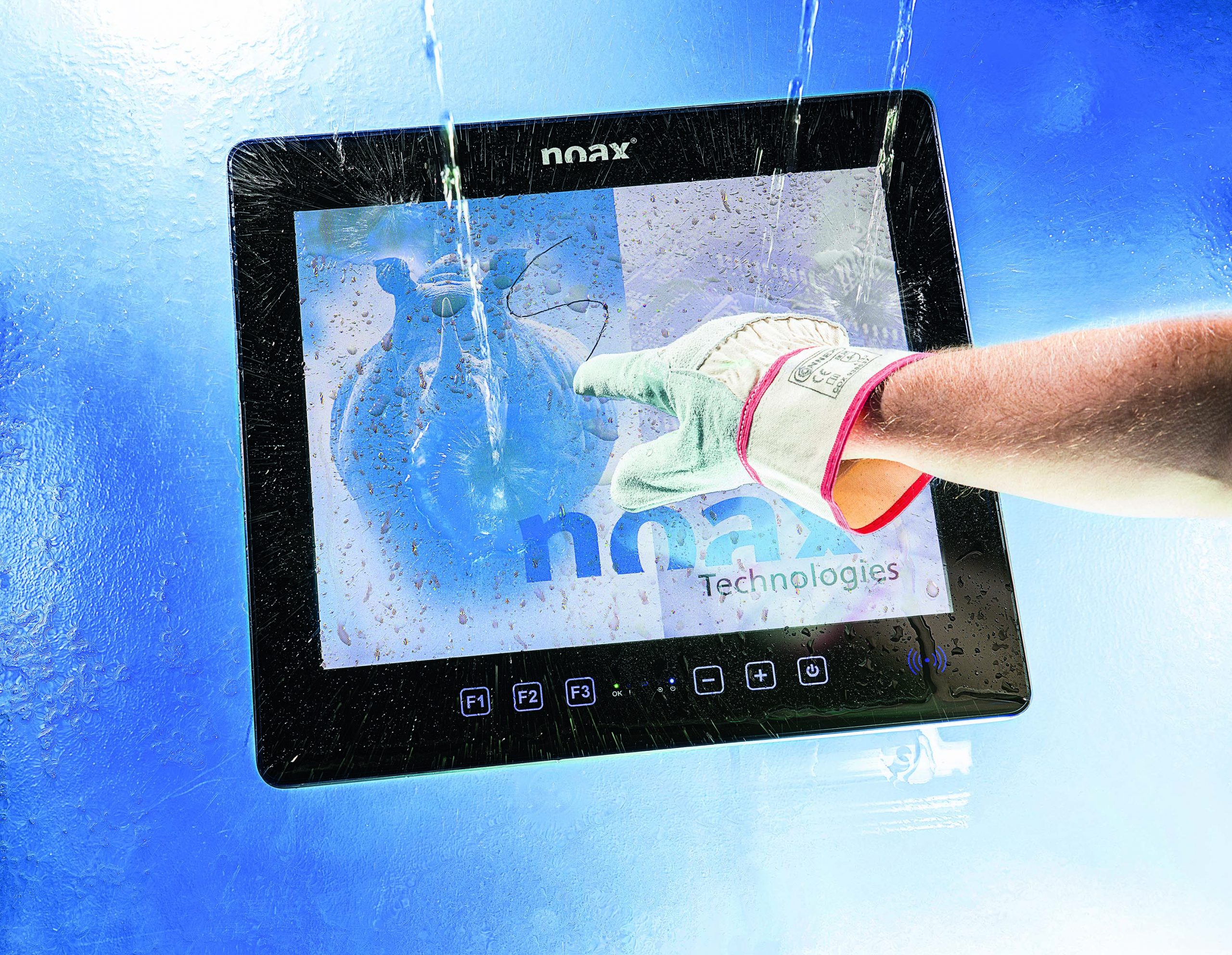 Industrie-PC mit Multitouch-Display aus gehärtetem Sicherheitsglas