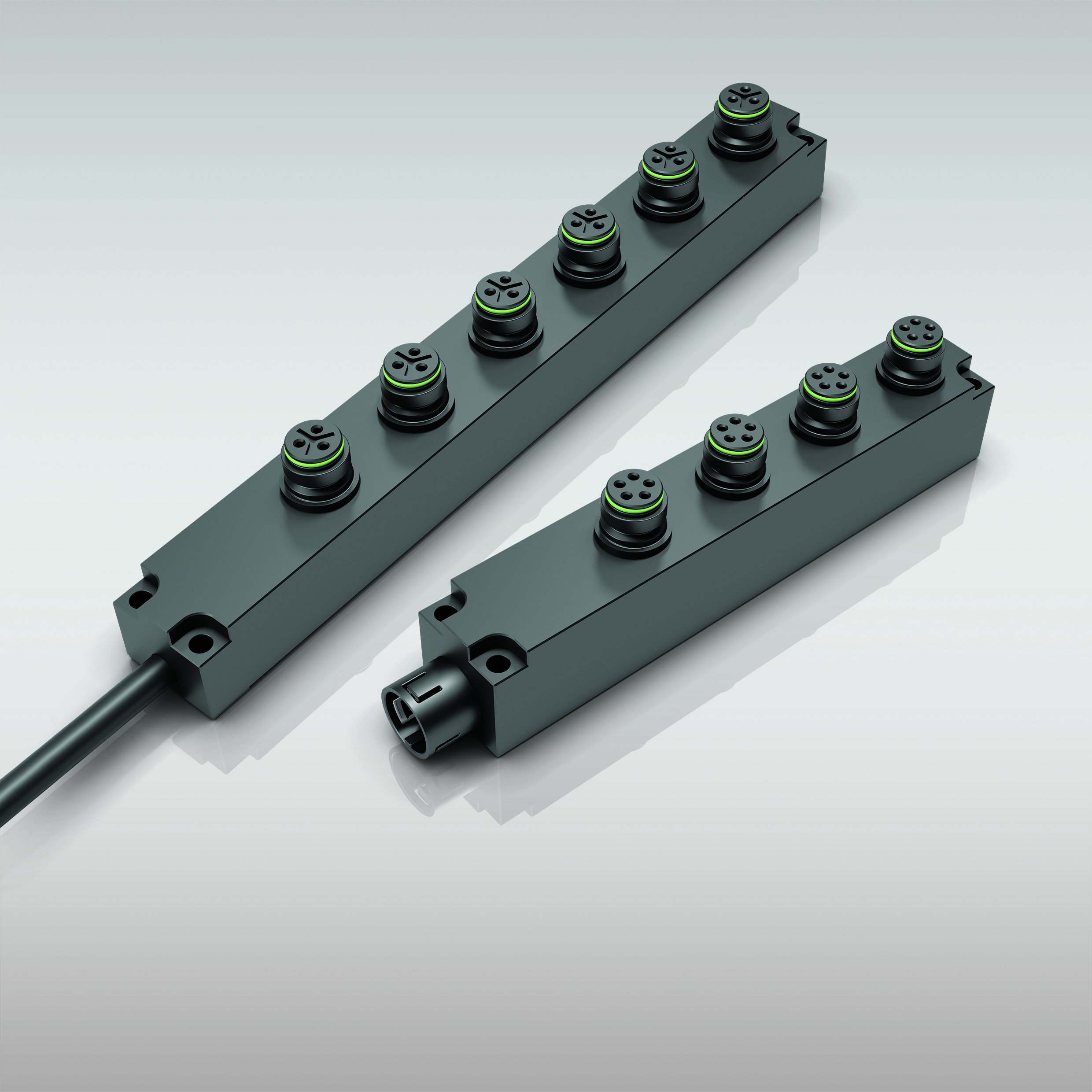 Vier- und Sechsfachverteiler für Rundsteckverbinder 2 Vier- und Sechsfachverteiler für Rundsteckverbinder