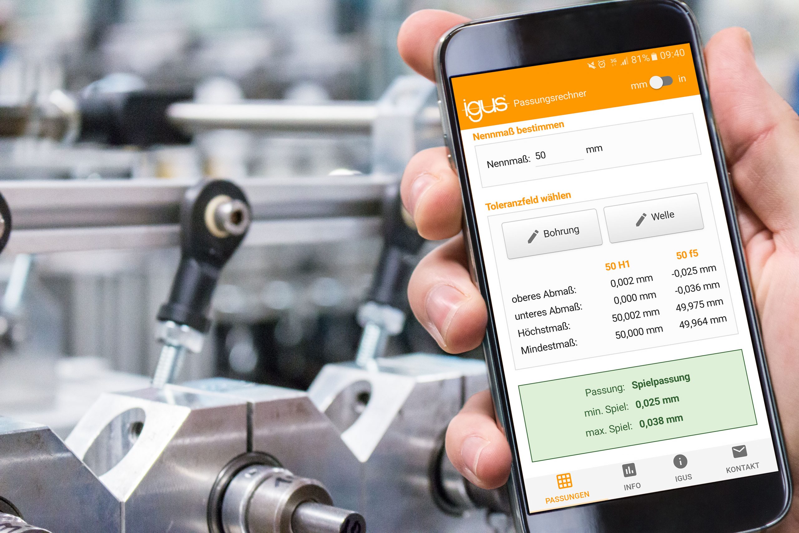 Lagerpassungen mit Igus-App
